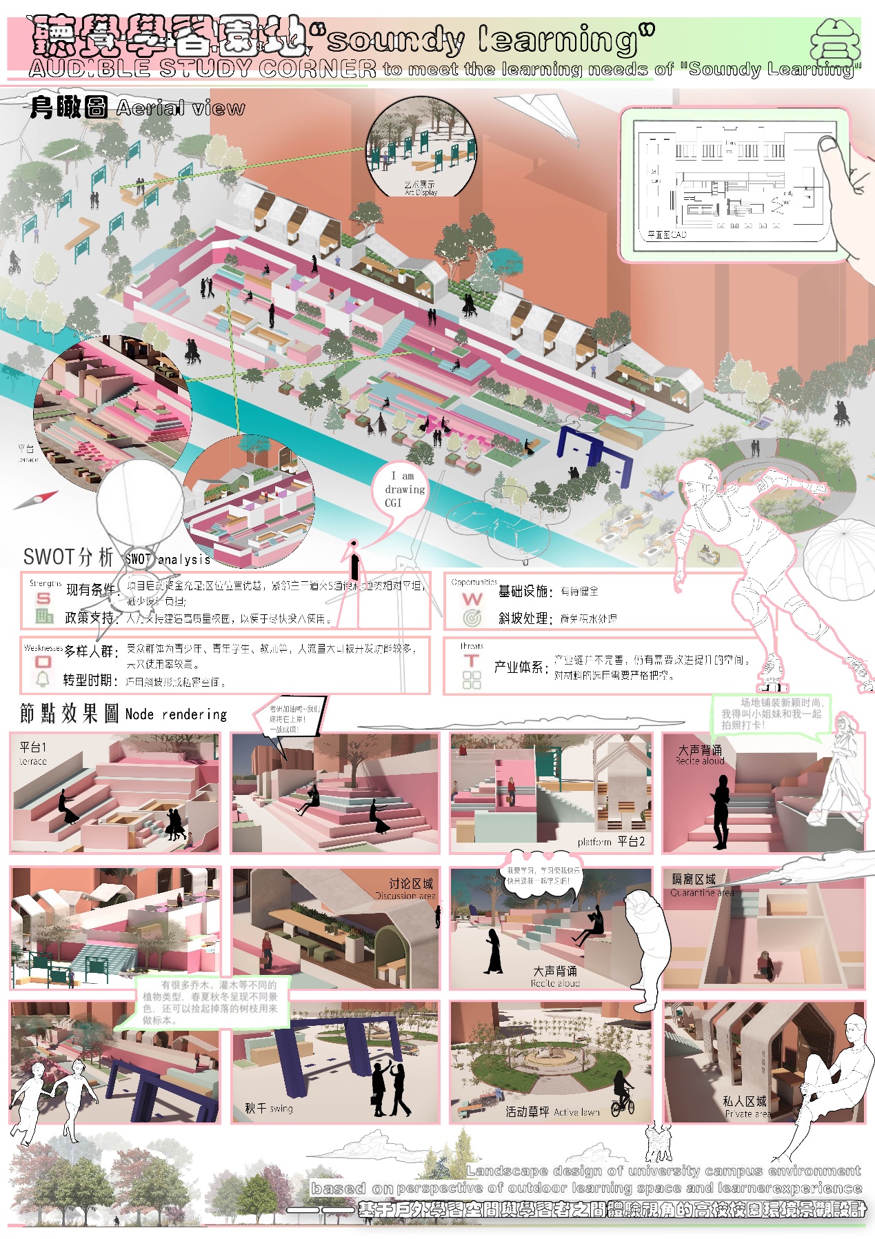 听觉学习园地—“soundy learning”——基于户外学习空间与学习者之间体验视角的高校校园景观设计