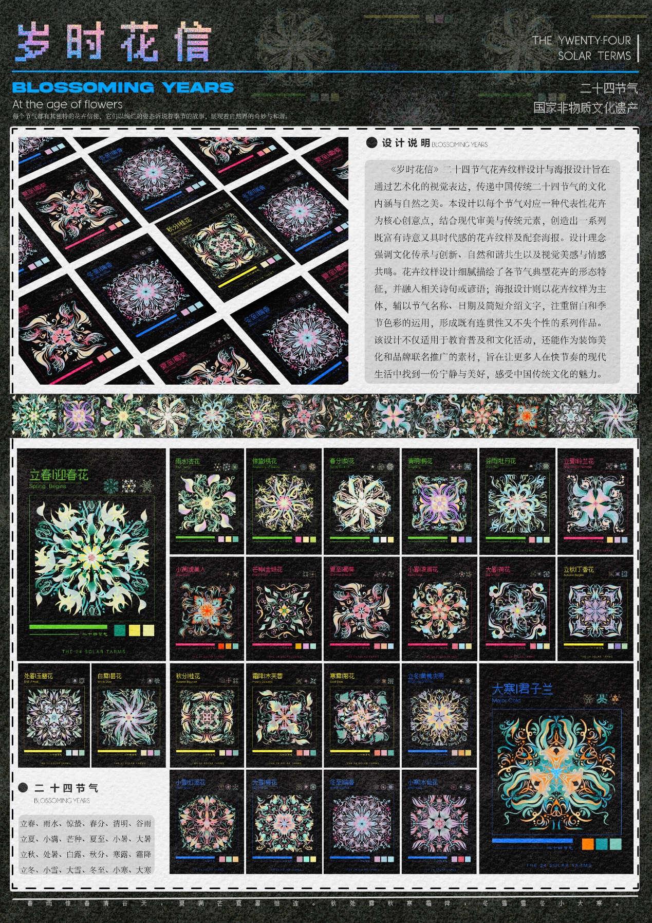 《岁时花信》二十四节气花卉纹样设计